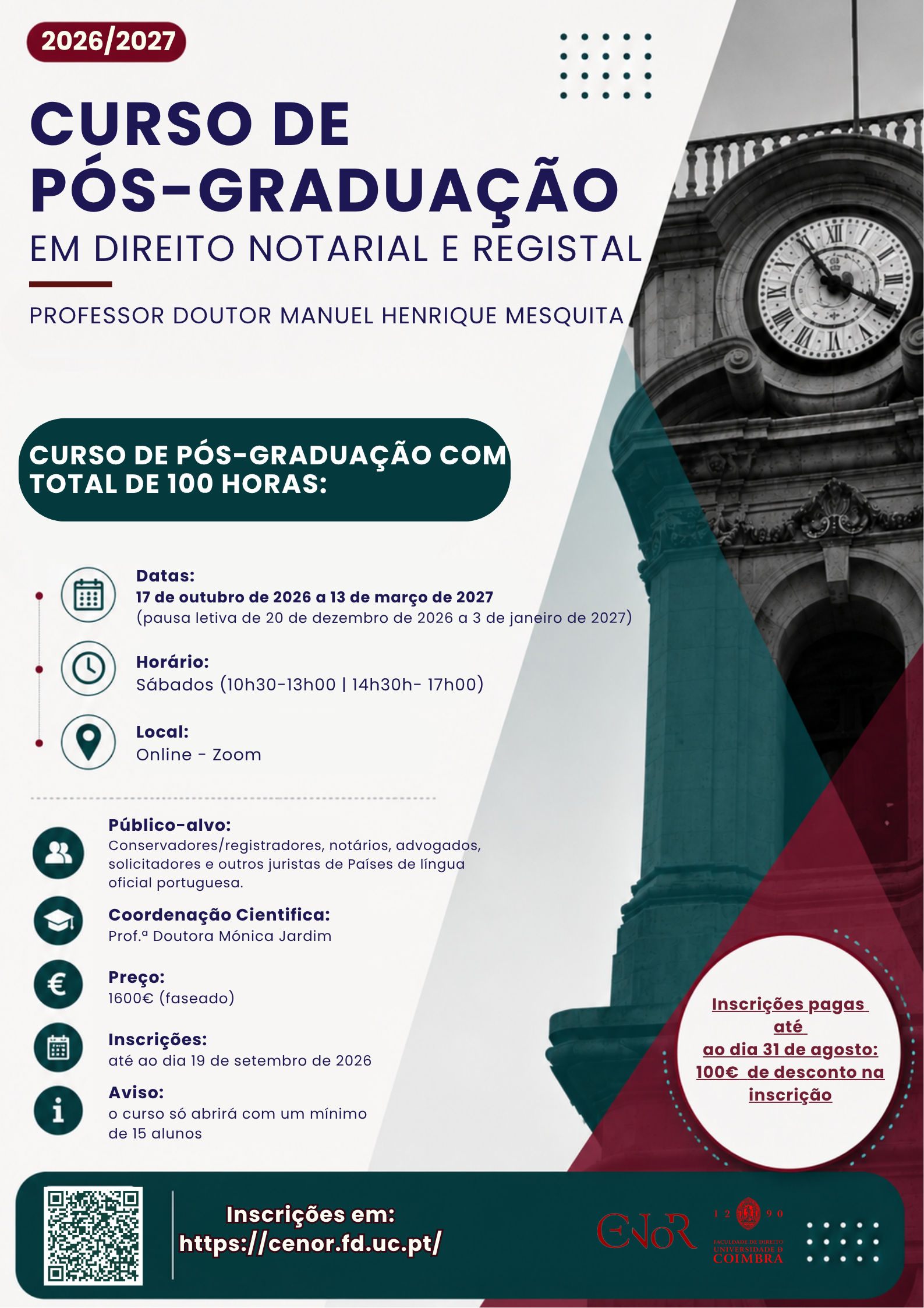 Curso de Pós-Graduação Online em Direito Notarial e Registal 26/27